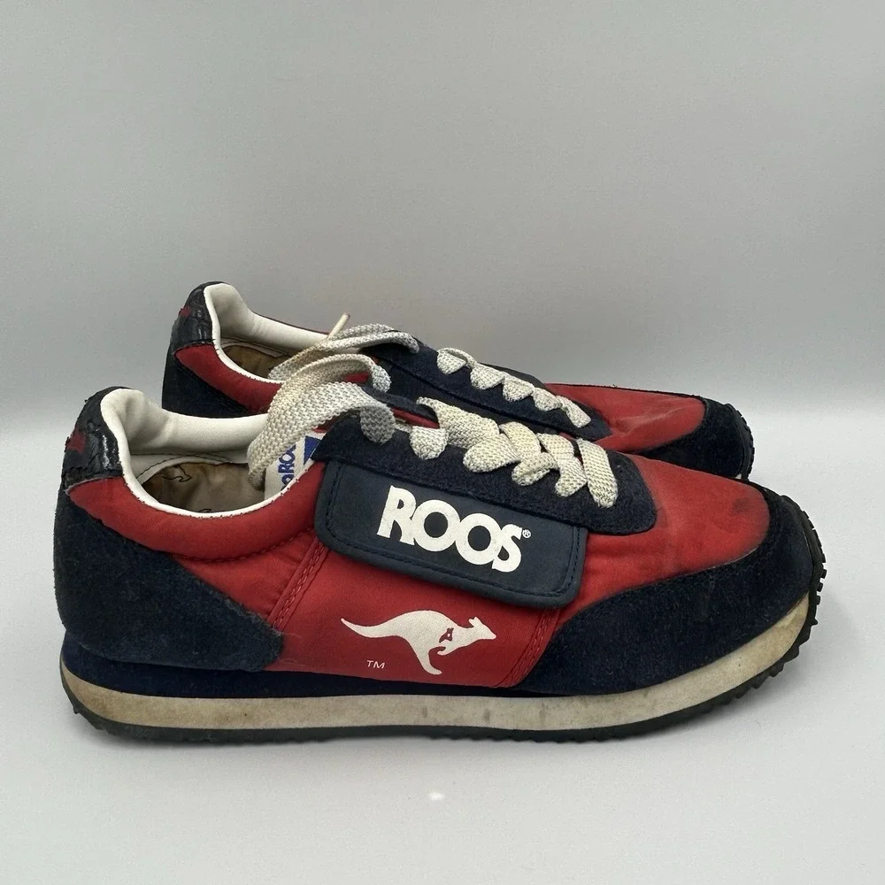 VINTAGE KangaROOS‎ Running Sneaker/Tennis Shoe Red/Blue Suede Women US 7
